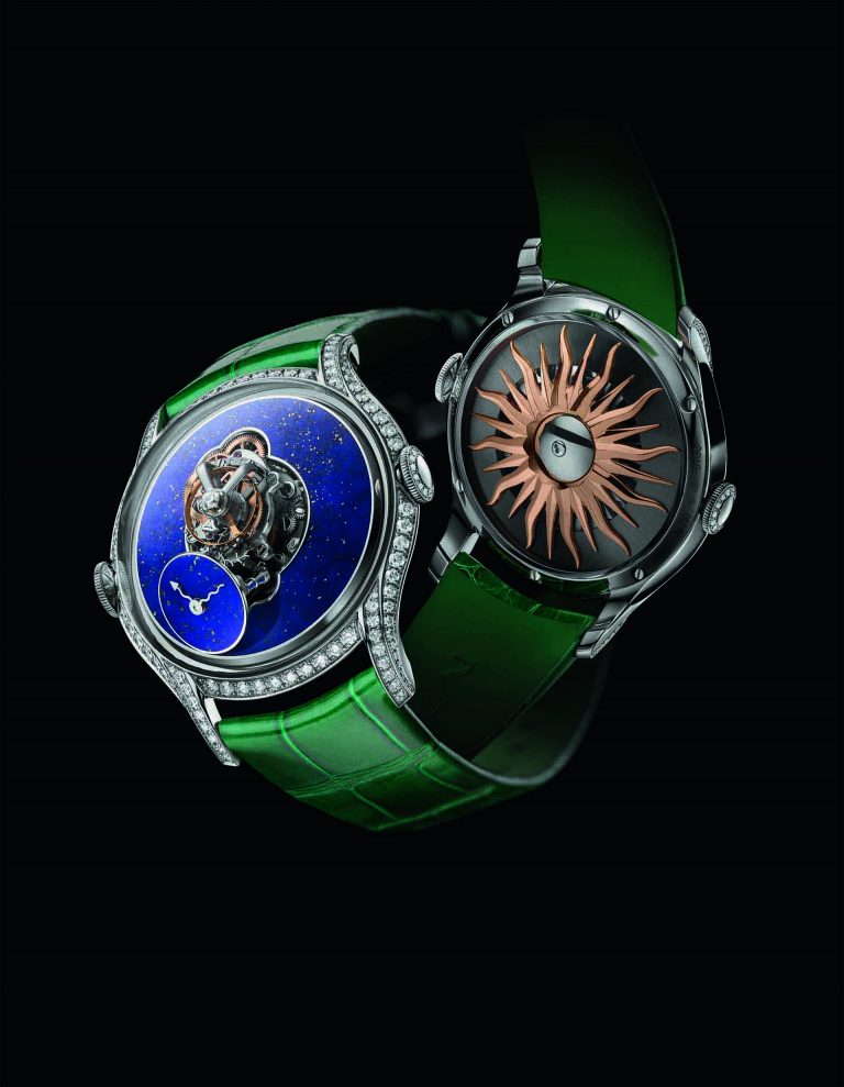 Мужское/женское: парные циферблаты из малахита и лазурита