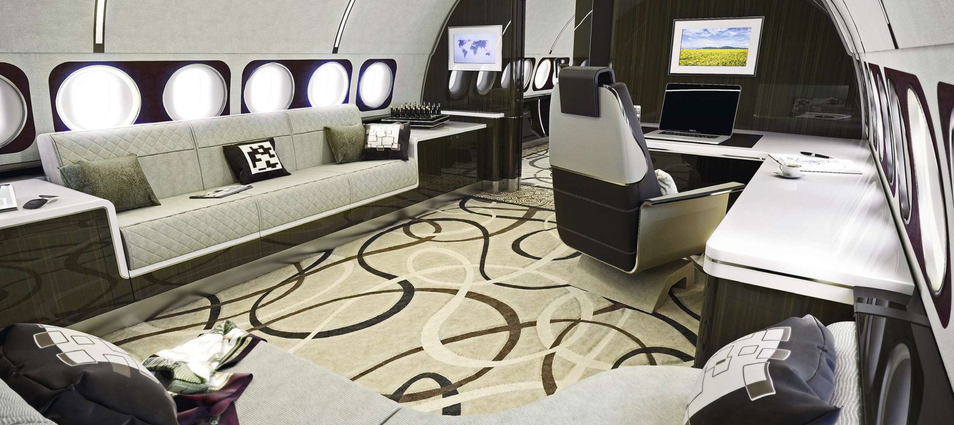Интерьеры бизнес-джетов: экологичность прежде всего