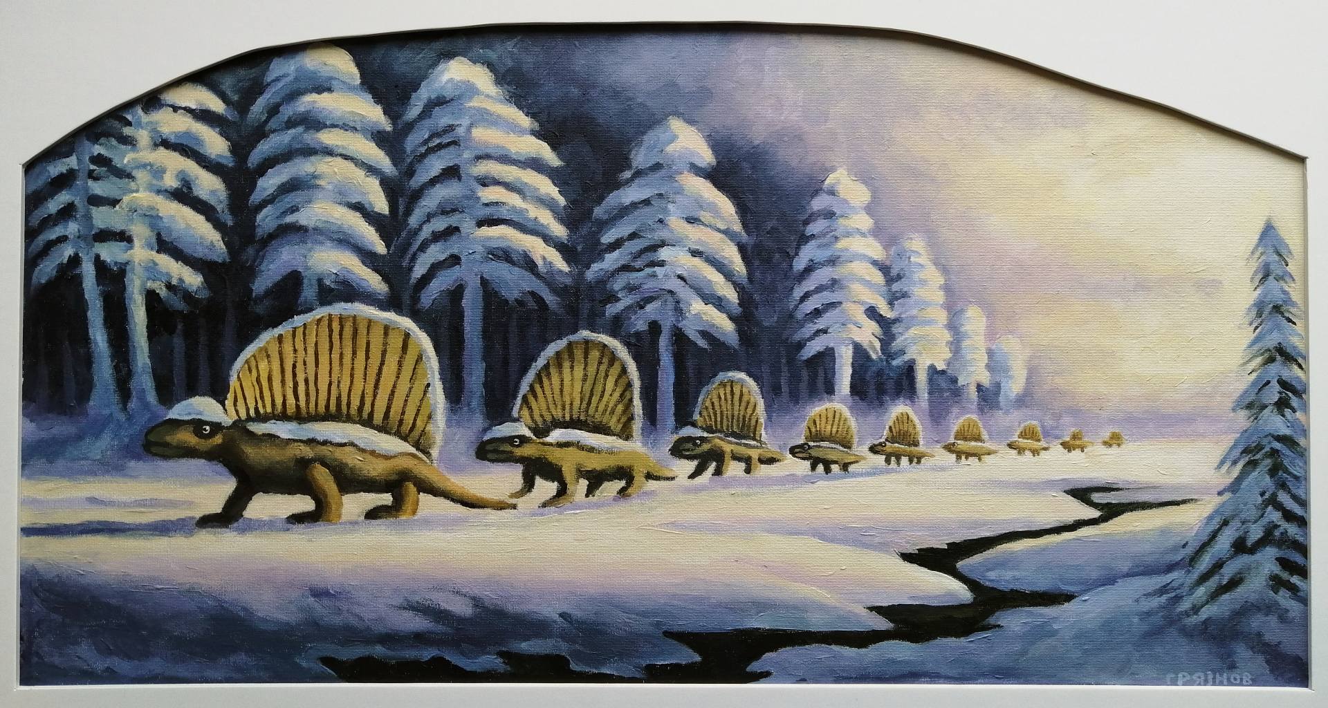 Люди и динозавры на выставке Григория Грязнова